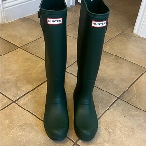 Hunter Dark Green Waterproof Boots